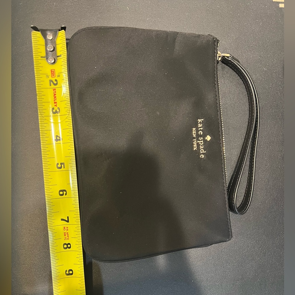 Kate spade black wristlet (used once)